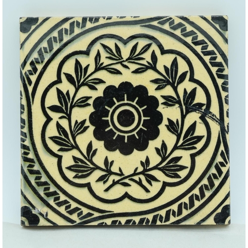 4070 - Two Minton China works tiles 15 x 15 cm (2) .