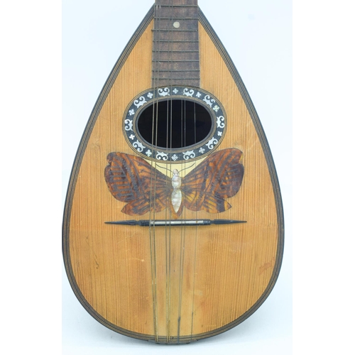 4096 - A  cased Vintage Italian Mandolin maker Giuseppe Casini 61 x 20 cm .