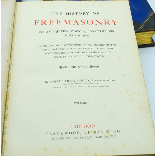 4106 - History of Freemasonry Vol 1 to 3 by Robert Freke Gould 29 x 23cm (3)