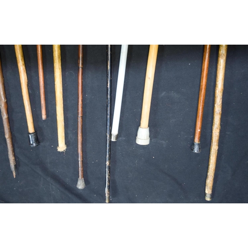 4127 - Collection of wooden and metal walking sticks 106cm (10).