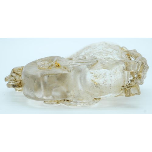 4137 - A Chinese Crystal Libation cup 10 x 15cm.