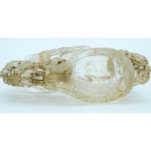 4137 - A Chinese Crystal Libation cup 10 x 15cm.