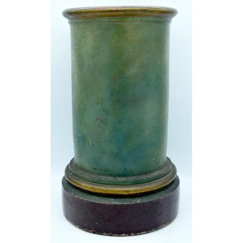 4177 - A Terracotta Stick stand painted with flowers by John S Street of Inverkeithing 49cm