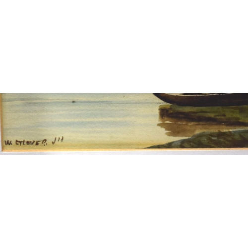 4185 - William Glover 1836 -1916 framed Watercolour Lake scene possibly Ireland 23.5 x 34cm.