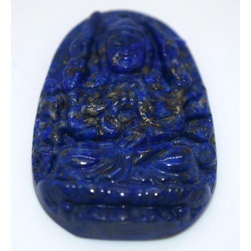 4216 - A carved Lapis Lazuli bolder in the form of a rat and a small pendant 8 x 6.5 cm.