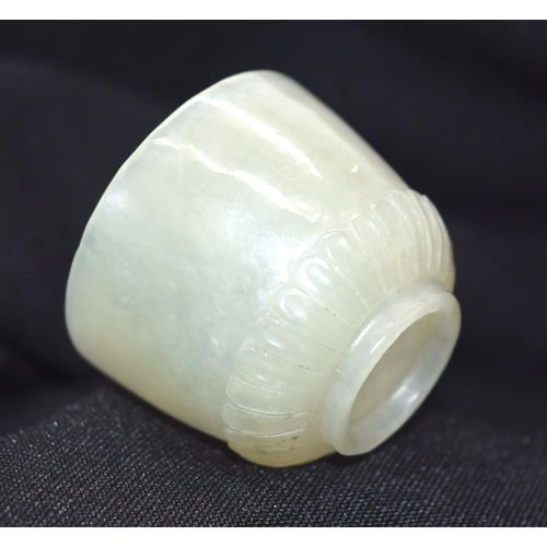 4219 - A carved jade cup 4 x 3 cm.