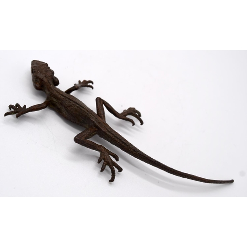 4230 - A Japanese small bronze Lizard 16cm.