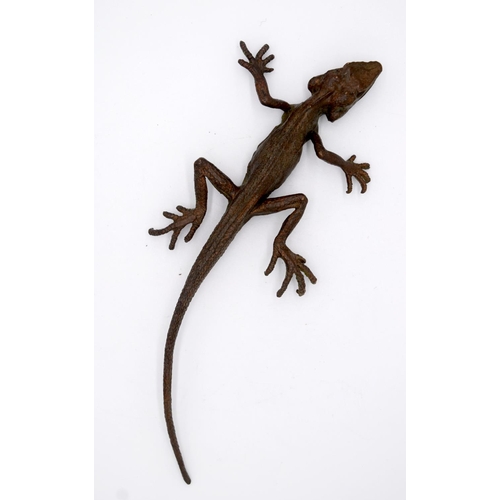 4230 - A Japanese small bronze Lizard 16cm.