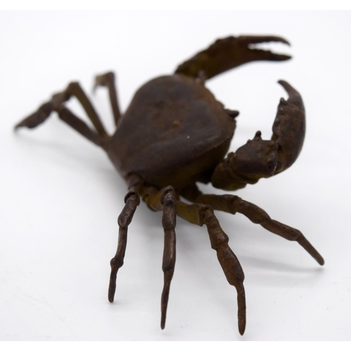 4235 - A Japanese small bronze Spider crab  13cm.