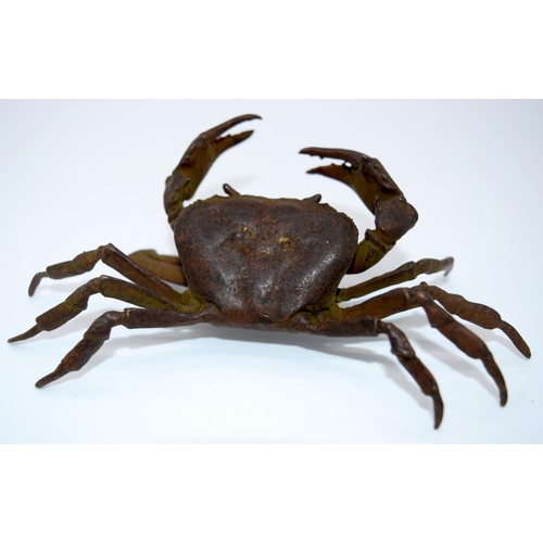 4235 - A Japanese small bronze Spider crab  13cm.