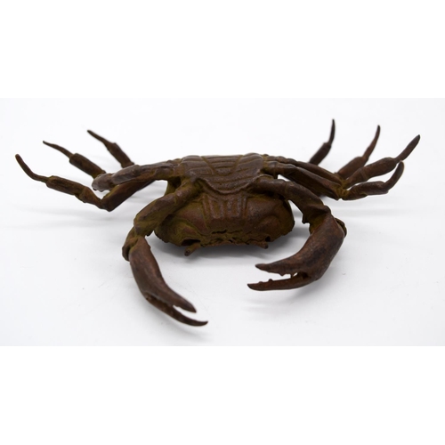 4235 - A Japanese small bronze Spider crab  13cm.