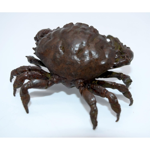 4235 - A Japanese small bronze Spider crab  13cm.