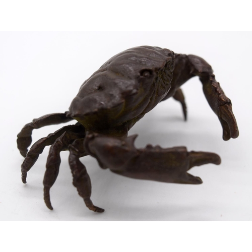 4235 - A Japanese small bronze Spider crab  13cm.