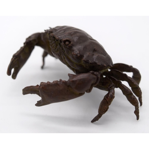 4235 - A Japanese small bronze Spider crab  13cm.