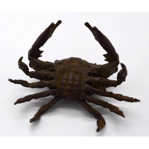 4235 - A Japanese small bronze Spider crab  13cm.