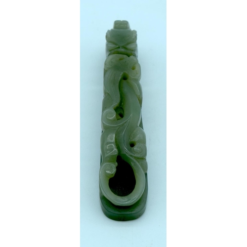 4274 - A Chinese carved jade buckle 10cm.