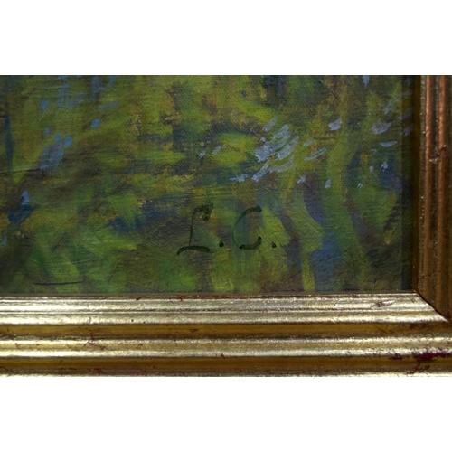 4299 - Framed oil an canvas of flowers together with an oleograph by Chialiva largest 72 x 59cm (2)