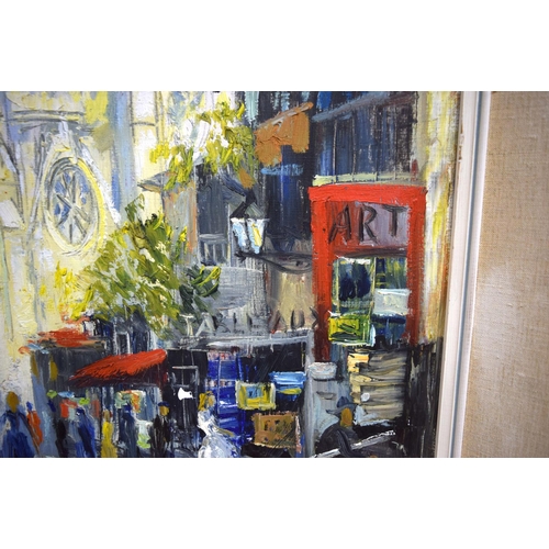 4302 - Framed Oil on canvas of Paris and another print by Woodward 60 x 49cm (2).