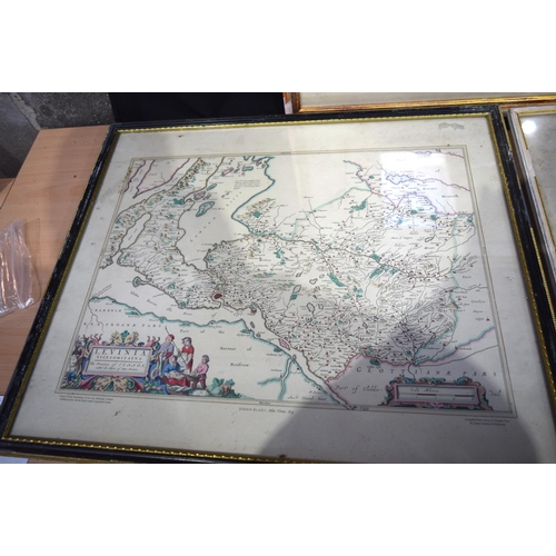 4310 - Three framed  Lithographs of 17th century Scottish maps 37 x 49 cm (3).