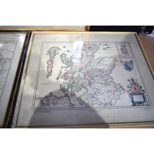 4310 - Three framed  Lithographs of 17th century Scottish maps 37 x 49 cm (3).