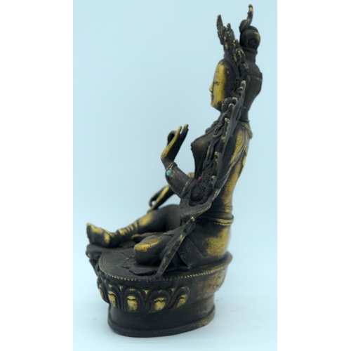 4369 - A Chinese Tibetan Bronze Buddha 22cm .