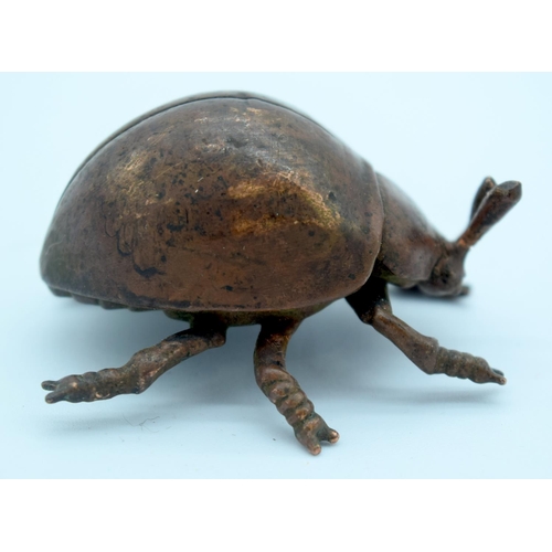 4380 - A Small Japanese bronze ladybird 5cm.