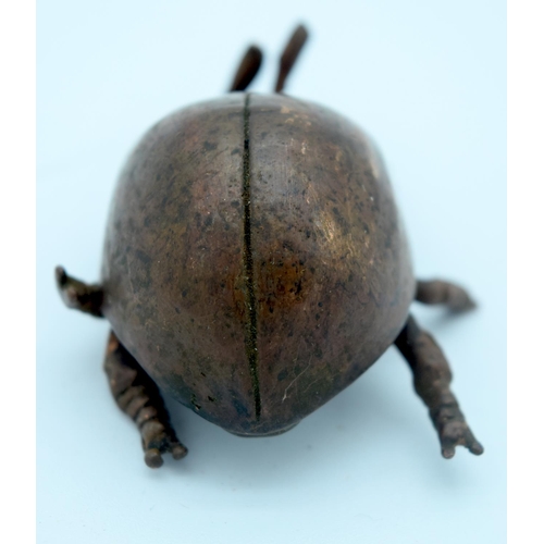 4380 - A Small Japanese bronze ladybird 5cm.