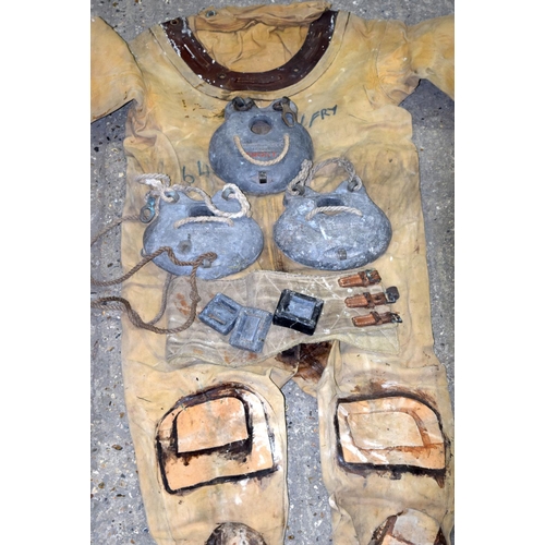 4415 - A Vintage Diving suit, boots belt and weights  (12).