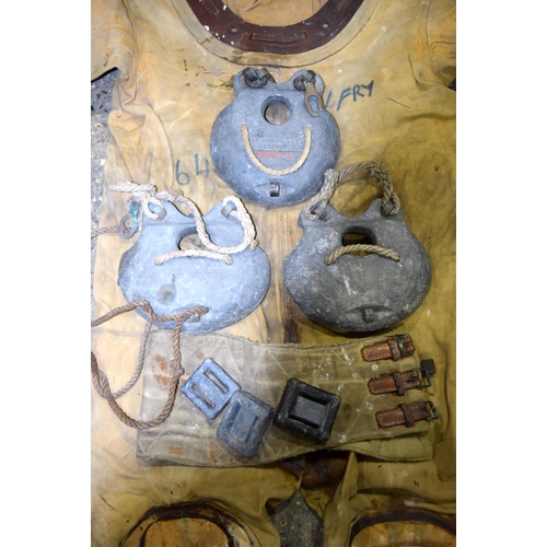 4415 - A Vintage Diving suit, boots belt and weights  (12).