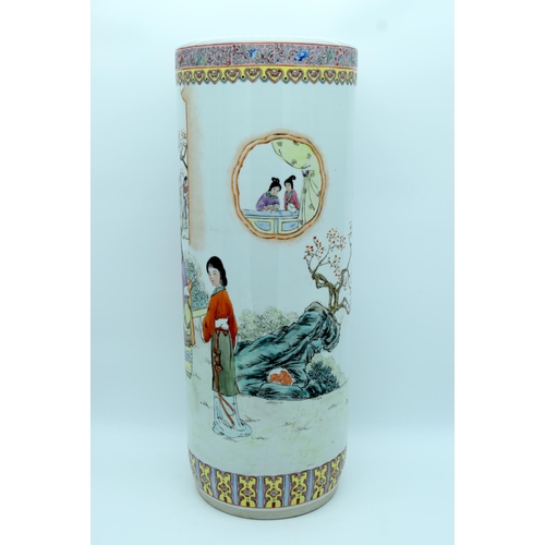 4478 - A Large Chinese  Republican period Famille Rose stick stand 58 x 21cm.