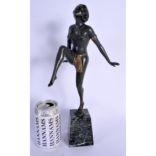 694 - French School (C1910) Bronze, Dancing female. 35 cm high overall.