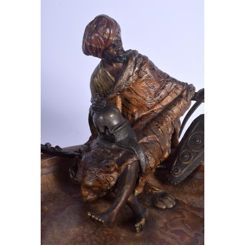 716 - A VERY RARE 19TH CENTURY AUSTRIAN COLD PAINTED BRONZE FIGURAL GROUP by Franz Xavier Bergmann, modell... 