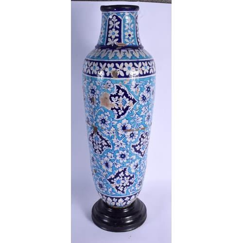 726 - A VERY LARGE 19TH CENTURY TURKISH MIDDLE EASTERN PERSIAN VASE painted with flowers. Vase 60 cm high.