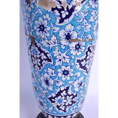 726 - A VERY LARGE 19TH CENTURY TURKISH MIDDLE EASTERN PERSIAN VASE painted with flowers. Vase 60 cm high.