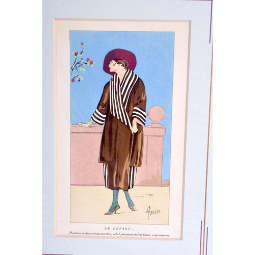 730 - FOUR VINTAGE FASHION PRINTS. Image 19 cm x 12 cm. (4)