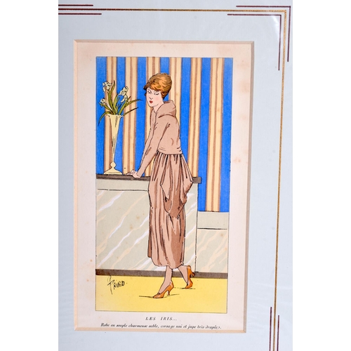 730 - FOUR VINTAGE FASHION PRINTS. Image 19 cm x 12 cm. (4)