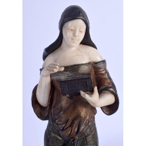 731 - French School (C1920) R Richard, Bronze and ivory. Bronze 19 cm high.