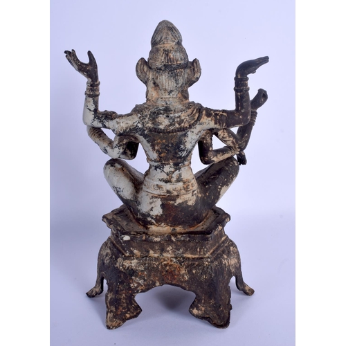 739 - AN UNUSUAL MIDDLE EASTERN BRONZE INDIAN BUDDHA modelled with multiple arms. 23 cm x 12 cm.