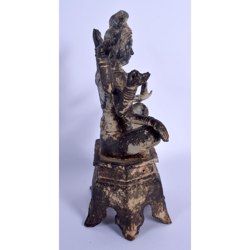 739 - AN UNUSUAL MIDDLE EASTERN BRONZE INDIAN BUDDHA modelled with multiple arms. 23 cm x 12 cm.