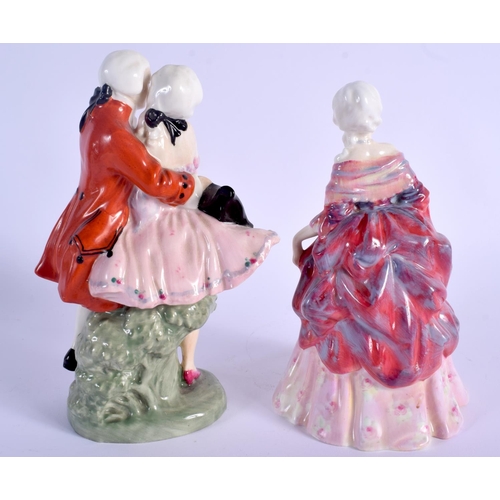 74 - AN UNUSUAL ROYAL DOULTON FIGURE The Perfect Pair & Fleurette. Largest 17 cm high. (2)