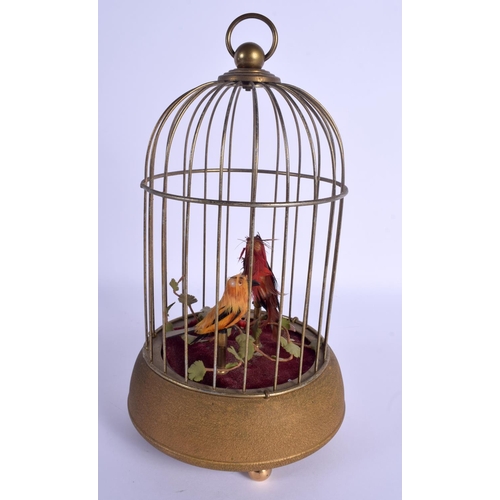 741 - A 1950S EUROPEAN SINGING BIRD CAGE. 27 cm high.