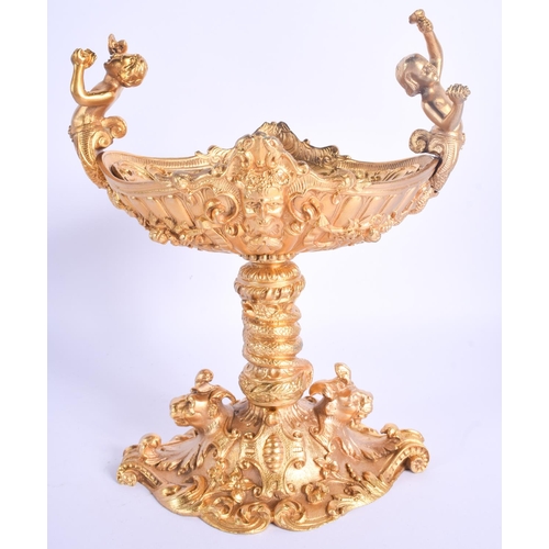 752 - A CONTEMPORARY TWIN HANDLED BRONZE CENTREPIECE. 22 cm x 16 cm.