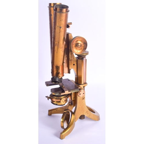 769 - A LARGE 19TH CENTURY ENGLISH J SWIFT & SON DUAL MICROSCOPE with assorted lenses including Collins, L... 