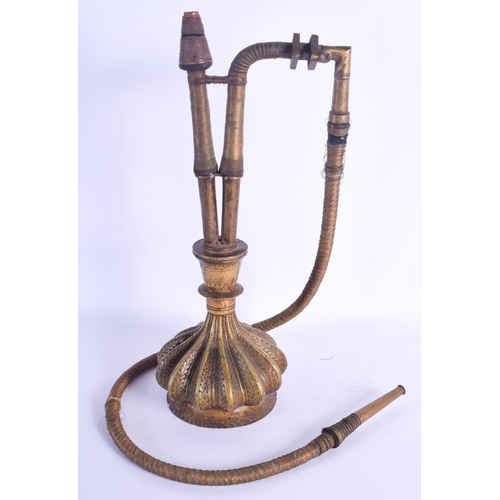 785 - A LARGE 18TH/19TH CENTURY INDIAN BRONZE HOOKAH PIPE BASE decorated with motifs. 42 cm high.