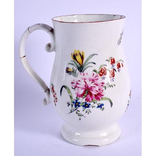 84 - 18TH C. DERBY MUG with cotton stem style decoration with receipt from Sothebys in 1983 for £223