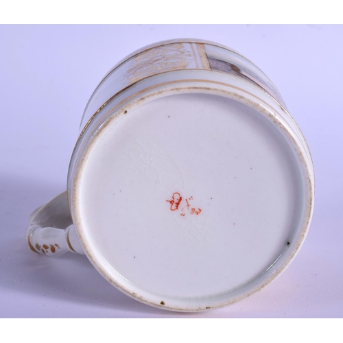 86 - AN EARLY 19TH C. DERBY PORTER MUG, RED MARK. 7.5CM HIGH