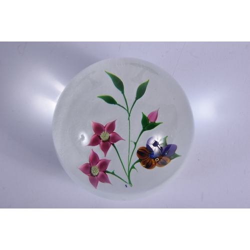 14 - A CAITHNESS WHITEFRIARS OPALINE GLASS PAPERWEIGHT together with a pair of flower vases. Largest 16.5... 