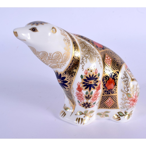 119 - Royal Crown Derby imari paperweight Polar Bear.  10.5cm high