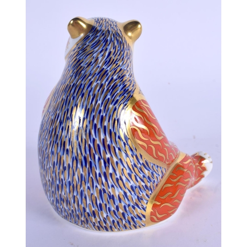 120 - Royal Crown Derby imari paperweight Honey Bear.  10.5cm high