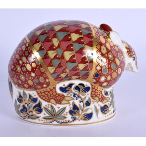 121 - Royal Crown Derby imari paperweight Armadillo.  9cm high